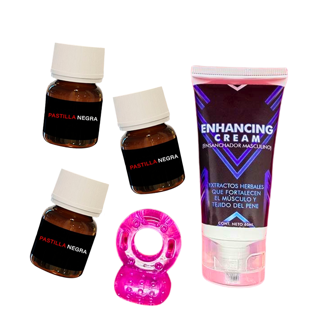 3 FRASCOS PASTILLA NEGRA (TRATAMIENTO COMPLETO) + 1 CREMA ENGROSADORA DE PENE - Imagen 3