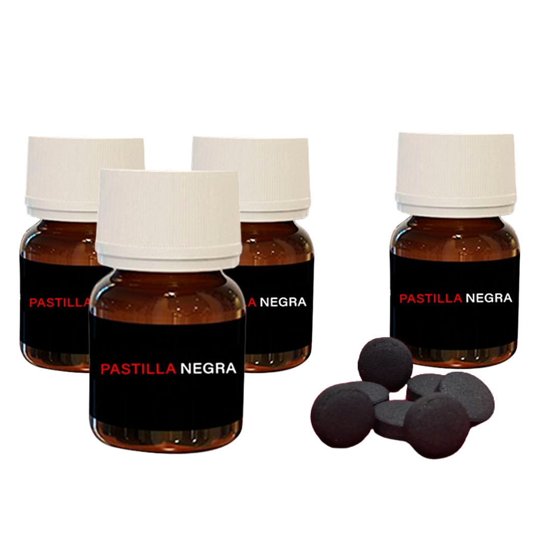 CUATRO FRASCOS DE PASTILLA NEGRA (TRATAMIENTO COMPLETO + REFUERZO) - Imagen 2