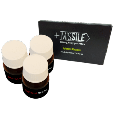3 FRASCOS PASTILLA NEGRA + 1 CAJA MISSILE