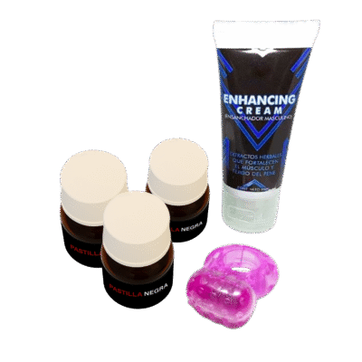 3 FRASCOS PASTILLA NEGRA (TRATAMIENTO COMPLETO) + 1 CREMA ENGROSADORA DE PENE